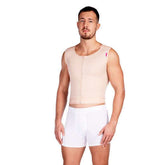 Post surgical male compression beige gynecomastia vest